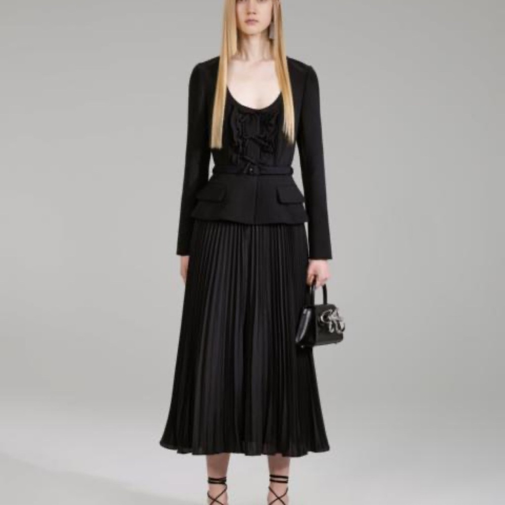 Self-Portrait Black Maxi A-Line Skirt Dress